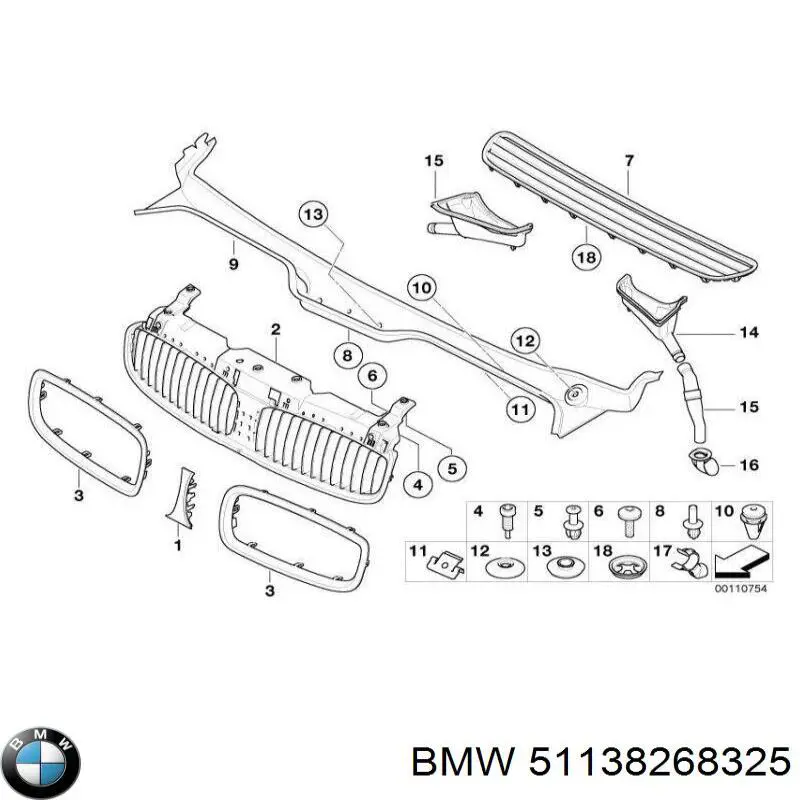 Облицювання радіатора BMW 51138268325 ціна, від 63.33 USD