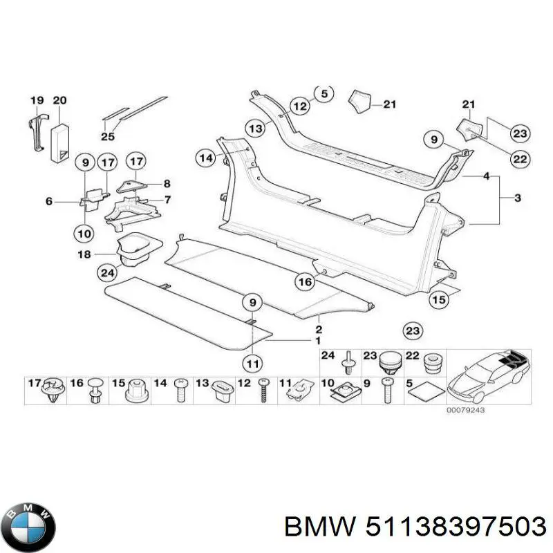 Купити 51138397503 BMW Решітка радіатора ліва