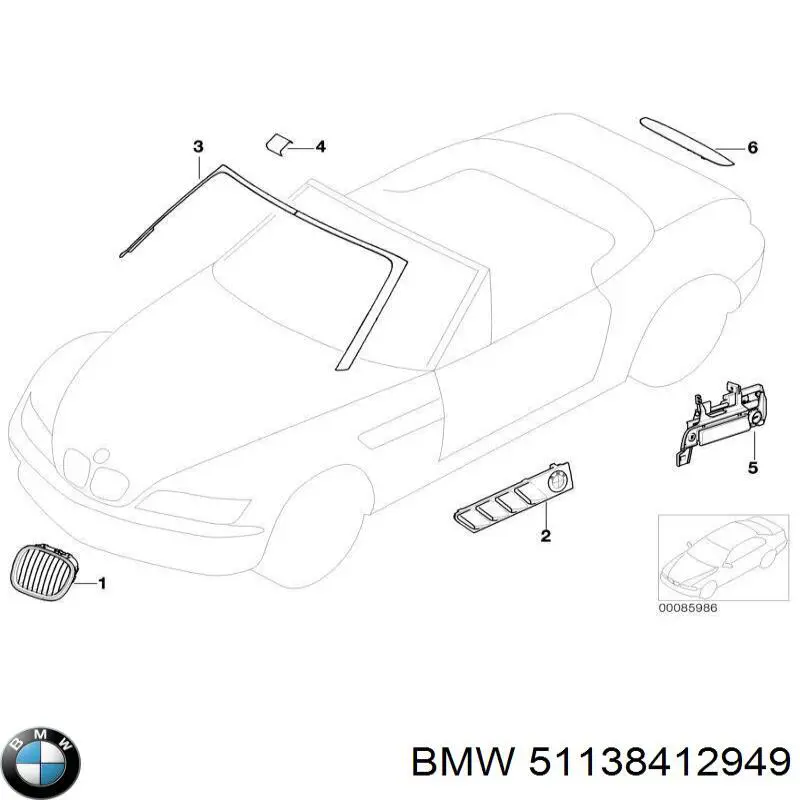51138412949 BMW Решітка радіатора ліва