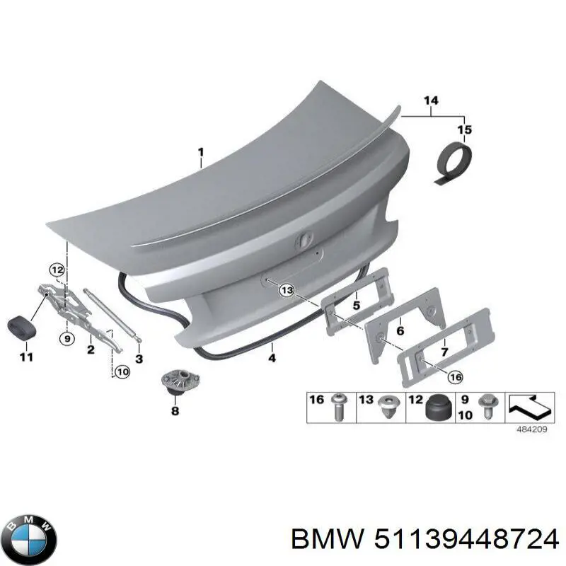 Рамка номерного знака автомобіля задня BMW 51139448724