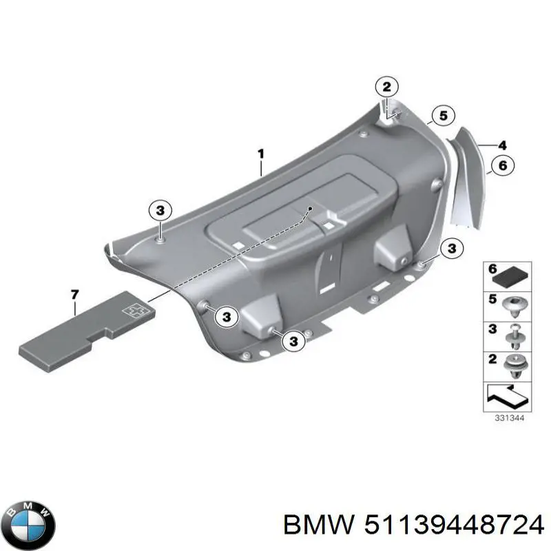 Панель кріплення номерного знака, заднього 51139448724 BMW