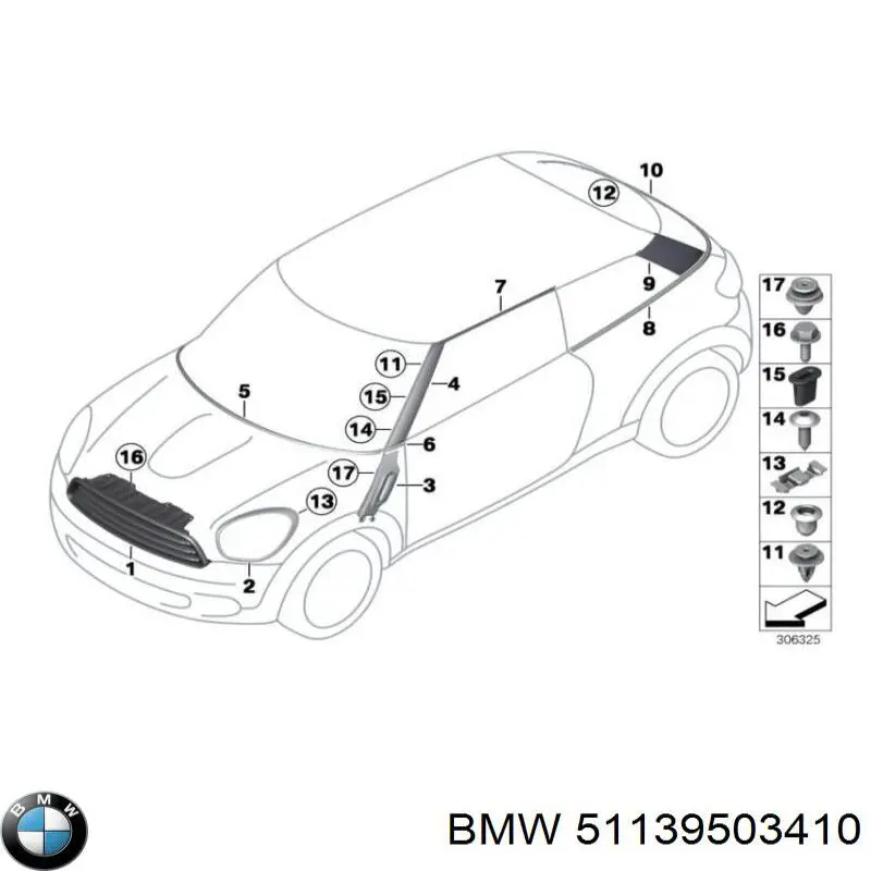 51139503410 BMW Решітка радіатора