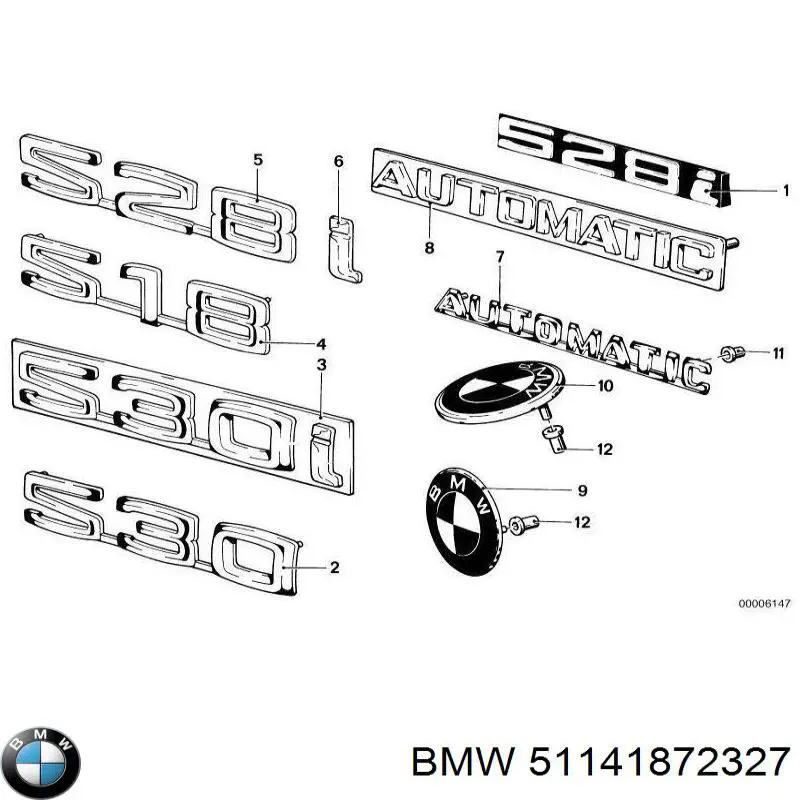 Емблема на кришку багажника, фірм.значок BMW 51141872327 ціна, від 75.27 USD