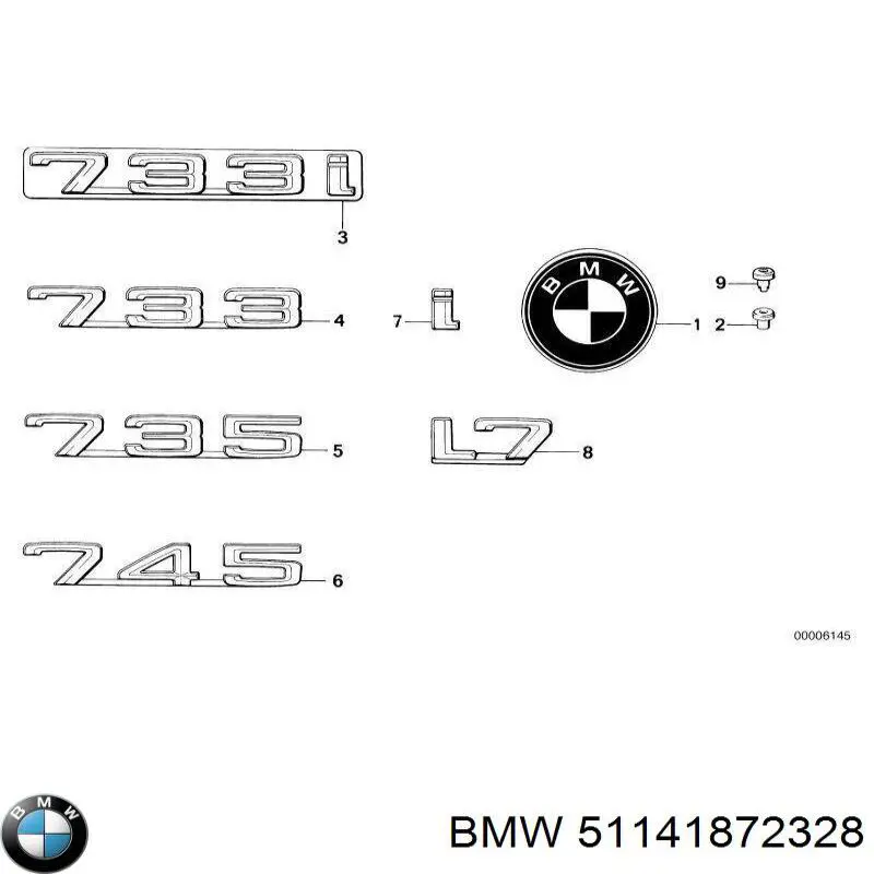 Емблема на кришку багажника, фірм.значок BMW 51141872328 ціна, від 177.65 USD