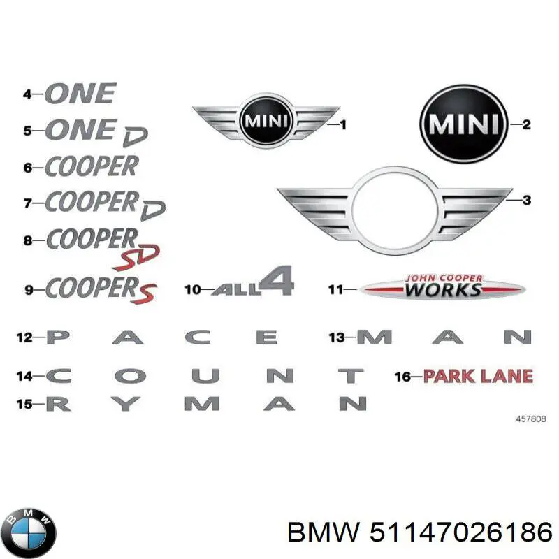 Емблема на кришку багажника, фірм.значок BMW 51137300592 ціна, від 52.77 USD