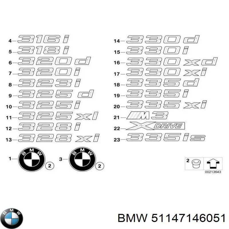 Фірмовий значок капота BMW 51147146051 ціна, від 120.84 USD