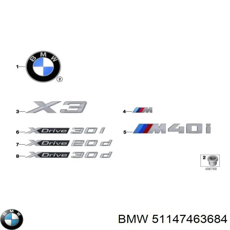 7463684 BMW Емблема капота