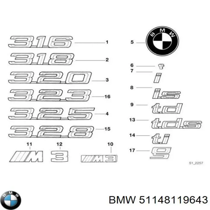  BMW 51148119643 ціна, від 67.04 USD