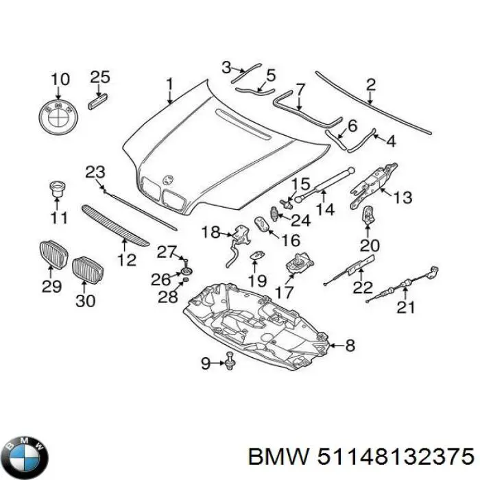 51148132375 BMW Емблема капота