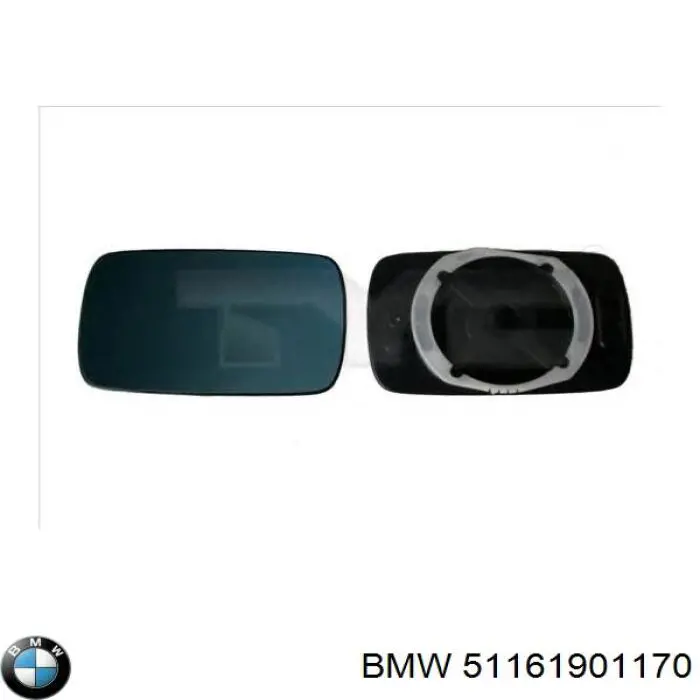 51161901170 BMW дзеркальний елемент дзеркала заднього виду, лівого