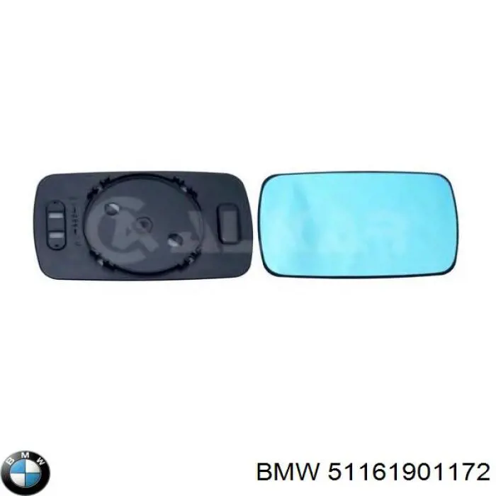 Зеркальный элемент зеркала заднего вида BMW 51161901172