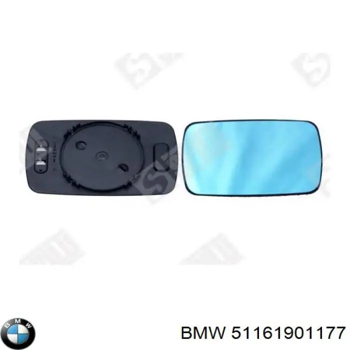 51161901177 BMW дзеркальний елемент дзеркала заднього виду, правого