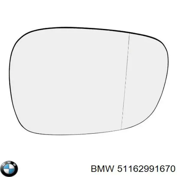 51162991670 BMW Дзеркальний елемент правий