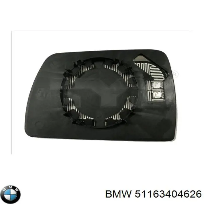 Дзеркальний елемент правого дзеркала заднього виду BMW 51163404626 ціна, від 14.66 USD