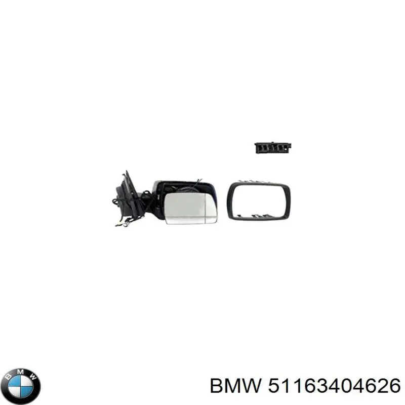 Дзеркальний елемент дзеркала заднього виду, правого 51163404626 BMW