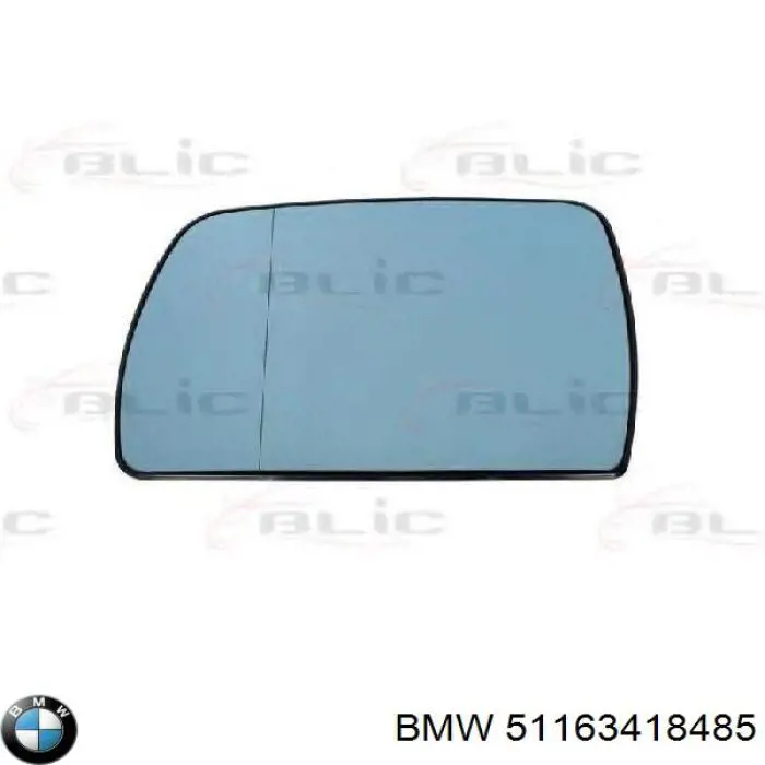 51163418485 BMW дзеркальний елемент дзеркала заднього виду, лівого
