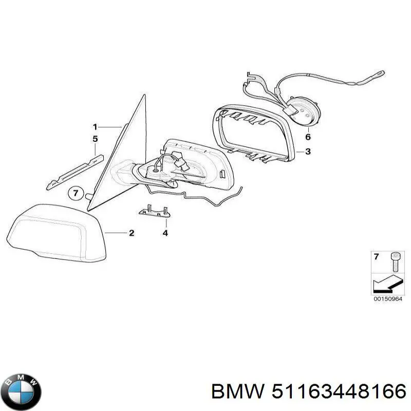 Купити 51163448166 BMW Дзеркало праве