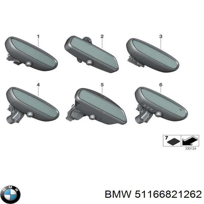 Дзеркало заднього виду в салоні BMW 51166821262 ціна, від 50.79 USD