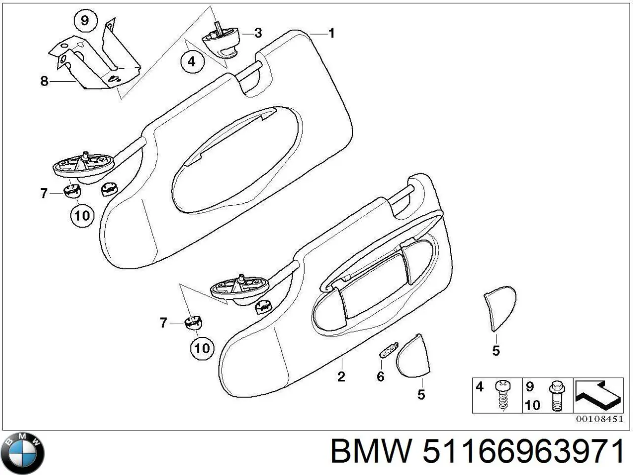 Козирок сонцезахисний автомобіля BMW 51166963971 ціна, від 127.46 USD