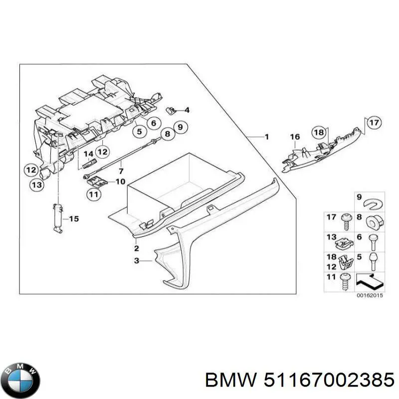 51167002385 BMW Амортизатор кришки бардачка