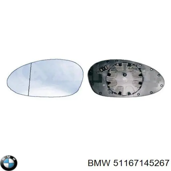 Скло дзеркала заднього виду, лівого BMW 51167145267