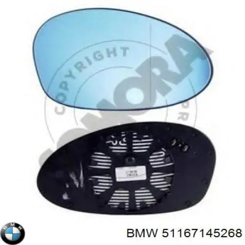 Дзеркальний елемент правого дзеркала заднього виду BMW 51167145268 ціна, від 12.70 USD