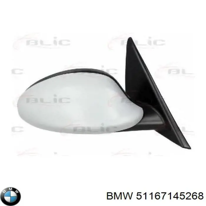 Зеркальный элемент зеркала заднего вида BMW 51167145268