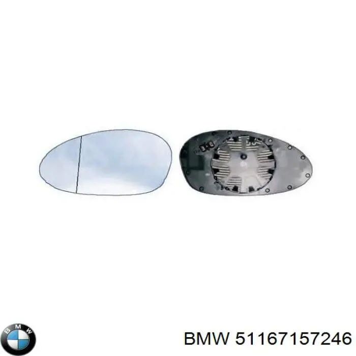 Зеркальный элемент зеркала заднего вида BMW 51167157246