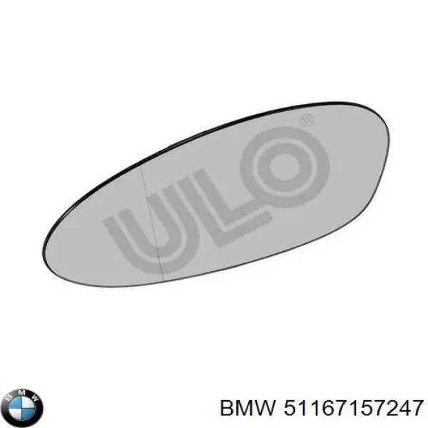 51167157247 BMW дзеркальний елемент дзеркала заднього виду, лівого