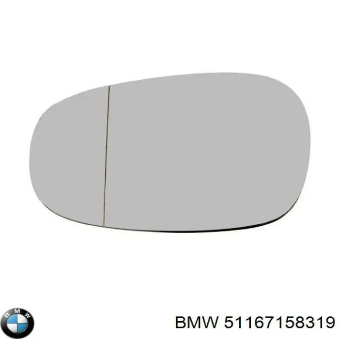 51167158319 BMW дзеркальний елемент дзеркала заднього виду, лівого
