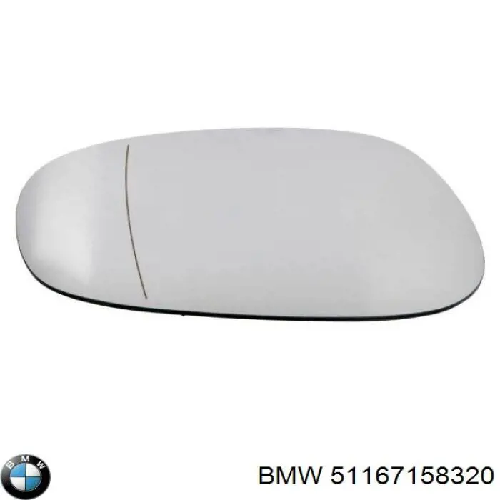 51167158320 BMW дзеркальний елемент дзеркала заднього виду, правого