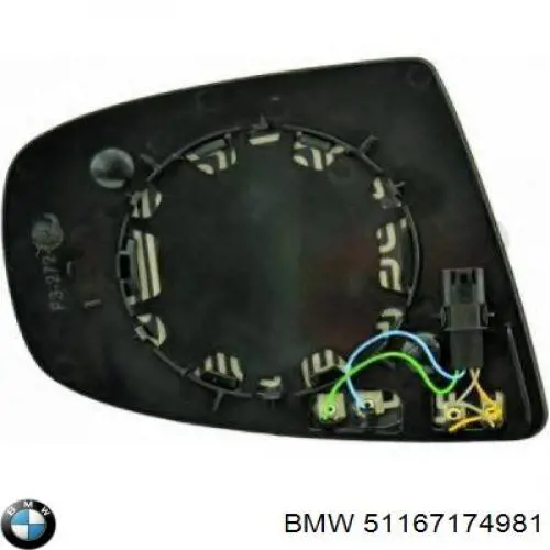 51167174981 BMW дзеркальний елемент дзеркала заднього виду, лівого