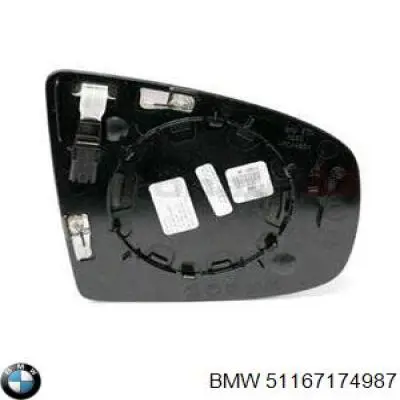 Дзеркальний елемент лівого дзеркала заднього виду BMW 51167174987 ціна, від 113.89 USD