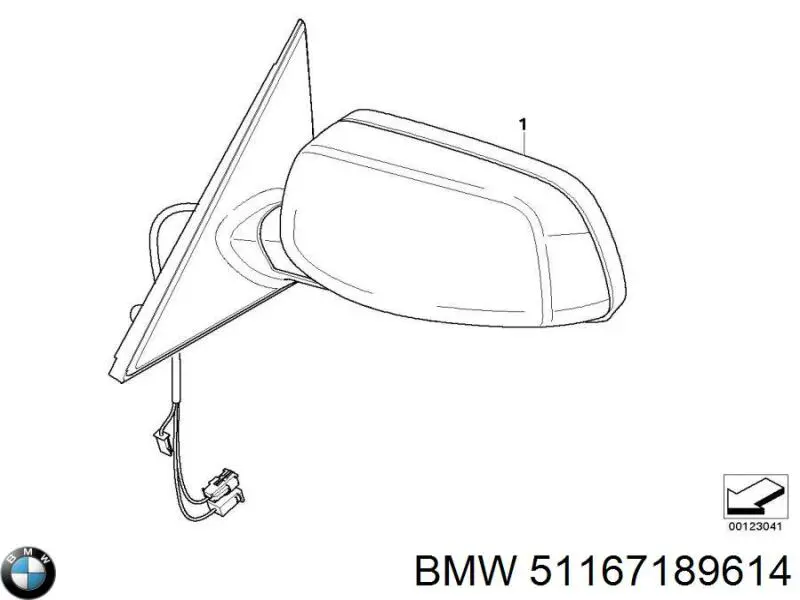 Праве бічне дзеркало BMW 51167189614 ціна, від 38.09 USD