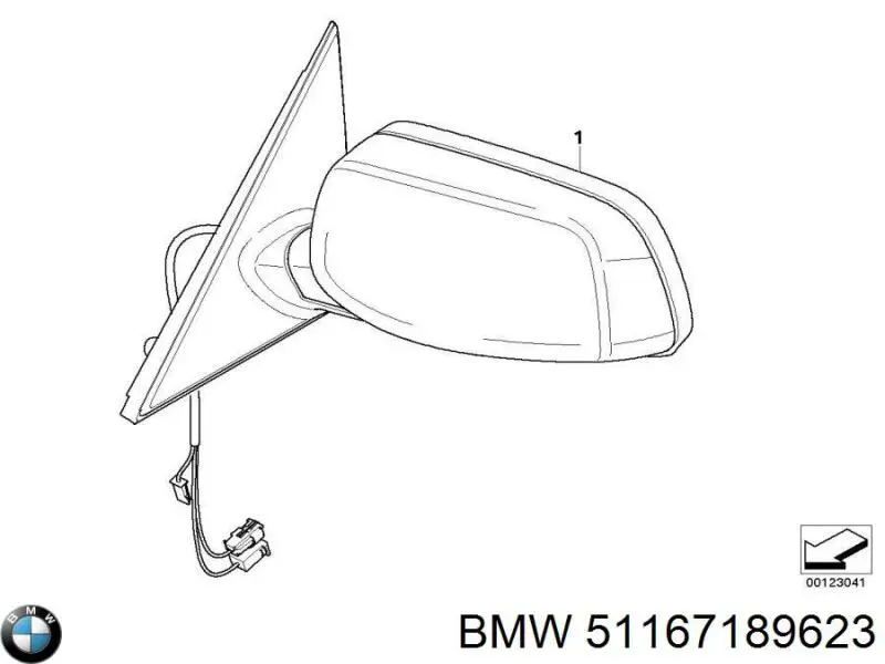 Купити 51167189623 BMW Бічне дзеркало заднього виду ліве