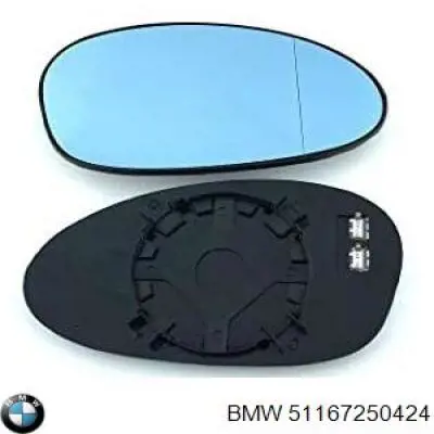 51167250424 BMW дзеркальний елемент дзеркала заднього виду, правого