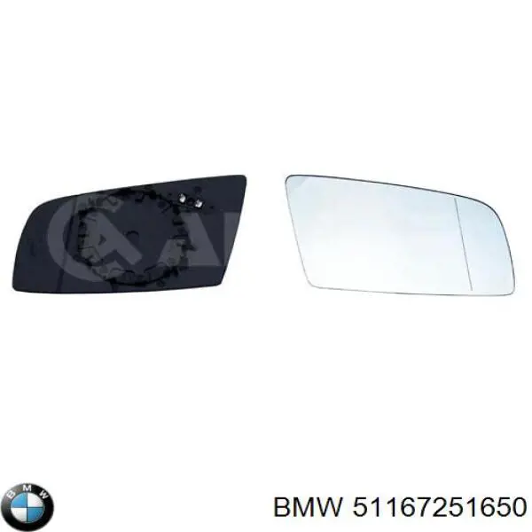 51167251650 BMW дзеркальний елемент дзеркала заднього виду, правого