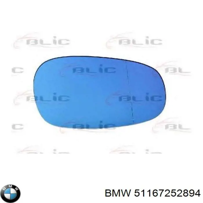Зеркальный элемент зеркала заднего вида BMW 51167252894