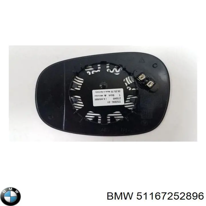 Дзеркальний елемент правого дзеркала заднього виду BMW 51167252896 ціна, від 144.13 USD