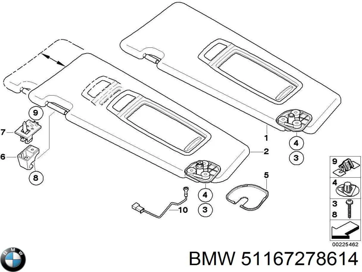 Козирок сонцезахисний автомобіля BMW 51167278614 ціна, від 19.00 USD