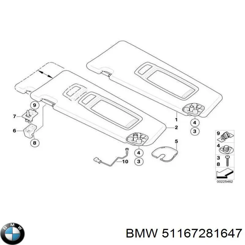 Козирок сонцезахисний автомобіля BMW 51167281647 ціна, від 226.12 USD