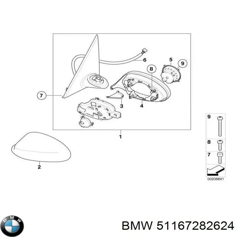 Купити 51167282624 BMW Дзеркало праве
