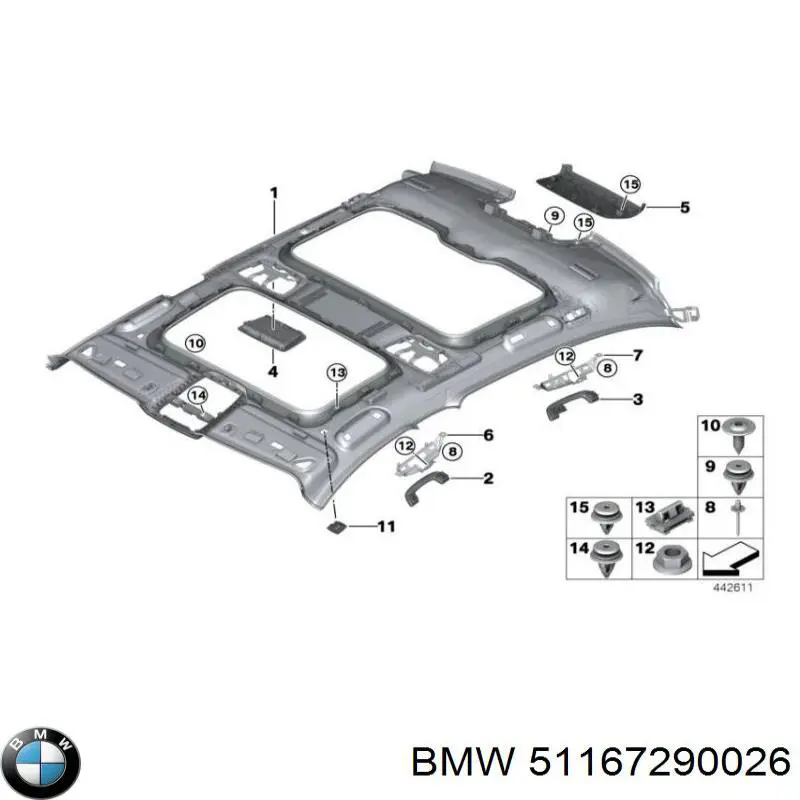 Ручка салону, дахи 51167499076 BMW