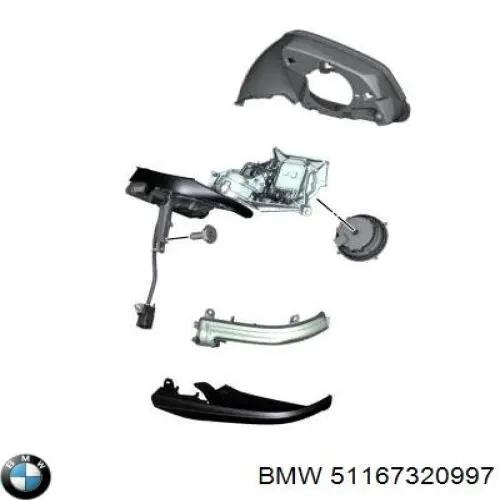 51167320997 BMW Дзеркало заднього виду, ліве