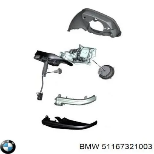 51167321003 BMW Дзеркало заднього виду, ліве
