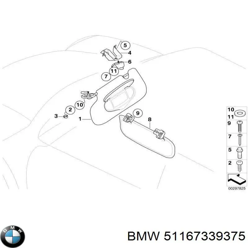 Козирок сонцезахисний автомобіля BMW 51167339375 ціна, від 147.34 USD