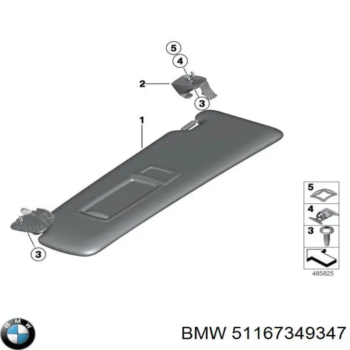 Козирок сонцезахисний автомобіля BMW 51167349347 ціна, від 12.67 USD
