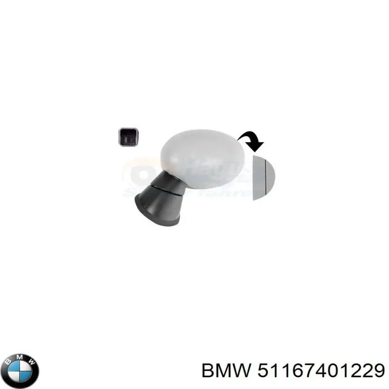 51167401229 BMW Дзеркало заднього виду, ліве