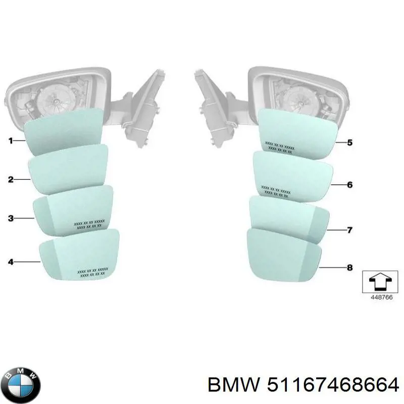 51167947274 BMW Дзеркальний елемент правий