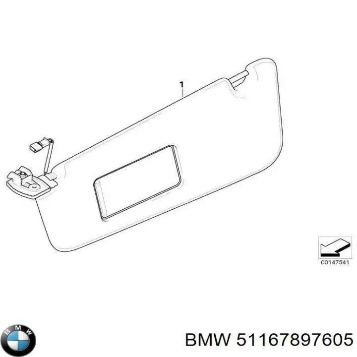Козирок сонцезахисний автомобіля BMW 51167897605 ціна, від 22.50 USD